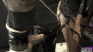 The Kinky Slut Queen "Dark Dea" Whip and Pegging Ass of her Slave
