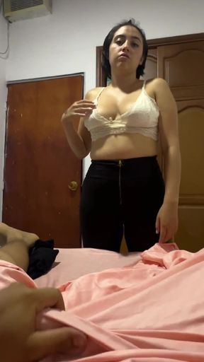 Stepbrother, why are you naked? My shy stepsister gets horny after seeing me naked and we end up having a hard fuck.   Clip 1