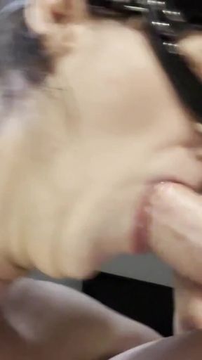 Spectacular moment from "Horny girlfriend sucks cock close-up and takes huge pulsating oral creampie"