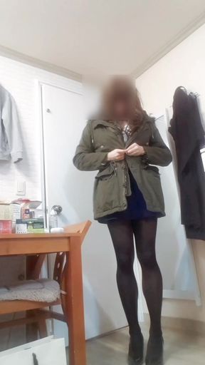 A Naughty College Girl with Big Tits Cut off Her Underwear