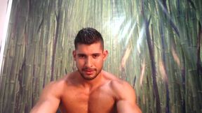 Latino Muscle Daddy Flexes