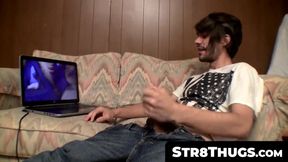 Str8Thugs.com - Hairy straight thug's solo masturbation and cum blasts explosion