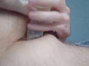 I get my tight hairy arse fucked by a dildo - it hurts