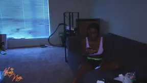 Ebony babe gets banged and gives blowjob