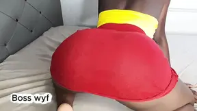 Busty ebony girlfriend goes wild in homemade doggy style