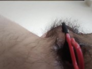 Hairy Japanese uncircumcised penis Masturbating with VR device and anal orgasm contractions Part1