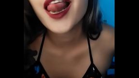 slut plays with her tits