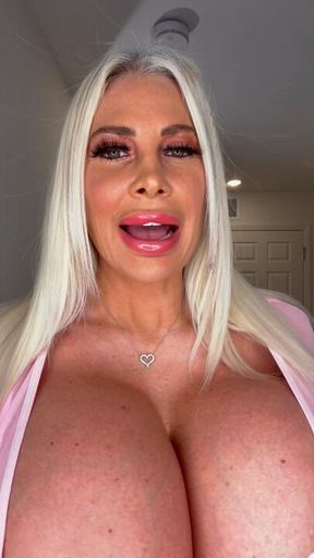 Stripping out of my sexy pink lingerie pink robe