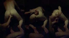 Night vision cam caught step dad woken up by step son for a hot rimming session