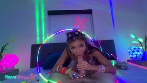 clara trinity rides the dj’s cock in a raw neon encounter!