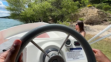 A Handsome Black Guy Destroys my Pussy on the Boat with his Big Cock !!!