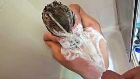 He Pee on Me when I wash my Hair helps me wetting Compilation few Videos