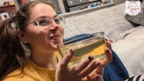 Piss Bowl Slut Mistakes Her Golden Chalice for the Holy Grail