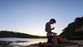 Paragliding milf gets a BBC in the air