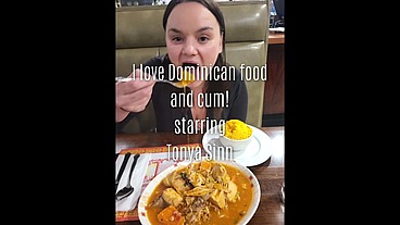 I love Dominican food and black cock cum starring Tonya Sinn shorter version