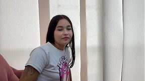 Latina teen takes boyfriend's virginity, gets cum on her big tits