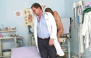 Kira kinky gyno exam at gyno clinic with old bizarre doctor