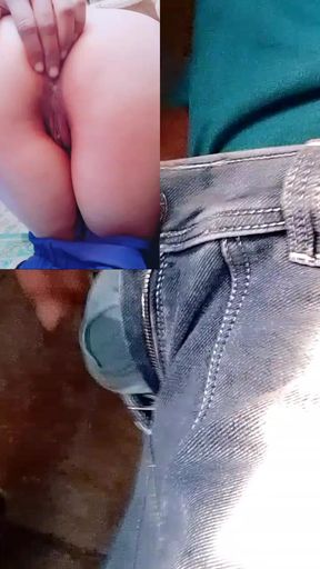 Looking at her pussy, the cock got enough, could not stay, had to masturbate, then go and the cock got peace, her hot ass.