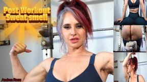 Post Workout Sweat Smell: smell my sweaty ass, armpits, feet & pussy - Smell Fetish & Muscle Worship Domina Andrea Rosu 4K
