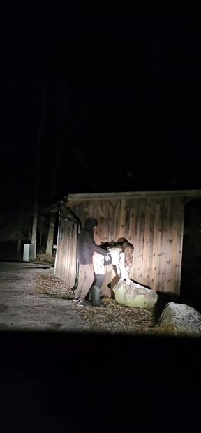 Stranger Dogging his wife outdoors