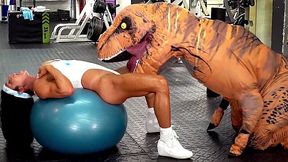 Milf StepMom Gets Fucked by Trex in Public Gym!