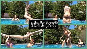 Testing Our Strength: Three Girl Lift & Carry 720p