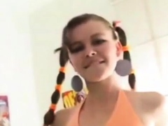 Budding Teen In Pigtails Gets Naughty