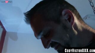 CodyVictorXXX.com - Perverted gay stud barebacked while bound and creampied hard and