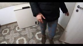 Slutty domina in dirty down-jacket and Uggs takes ass worship