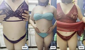 Playful Lingerie and Swimsuit Try-On with a Touch of Tease