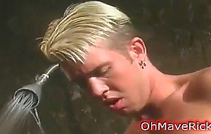 Hot hunks sucking in the shower