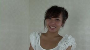 Ladyboy Ming presents her cock and strokes
