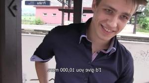 kinky boy from Prague blows weenie at train station