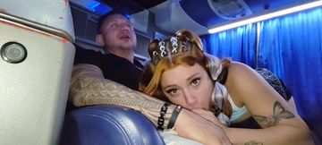 Fucked the redhead on the travel bus