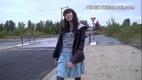 Hairy amateur girl gets her first porno audition