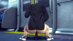 yaoi femboy - seth uses his dildo in the subway - sissy crossdresser japanese asian manga anime game porn gay
