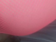 Fishnet anal fun at work