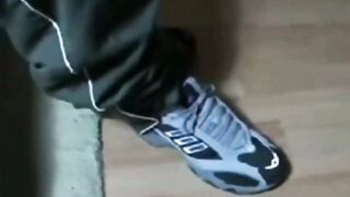 Horny adidas stud jerking off in sports camp dorm room