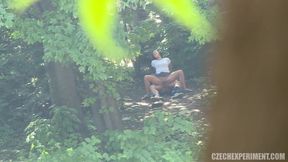 Czech experiment 12: guy cums on a horny adult student in the street