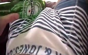 Drinking beer and burping in boxer