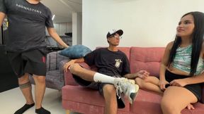 Latina stepmom gives rough homemade doggy style