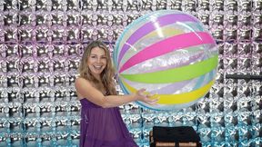 Lexy Inflates 42" Beach Ball by Mouth 4K (3840x2160)