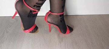 Heels, nylon stockings and feet fetish