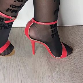 Heels, nylon stockings and feet fetish