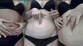 three sexy belly B