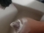Hairy Teen Jerks His Soapy Cock