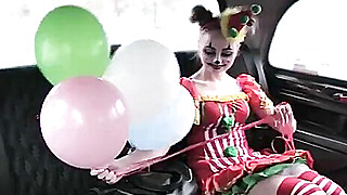 Gal in clown costume fucked by the driver for free fare