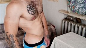 Muscle Beast Fucks a Pillow — Rough Humping & Cumshot
