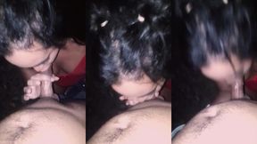 blowjobqueents - travesti gostosa de lingerie vermelha mamando o novinho na linha do trem