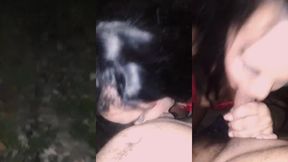 blowjobqueents - travesti gostosa de lingerie vermelha mamando o novinho na linha do trem